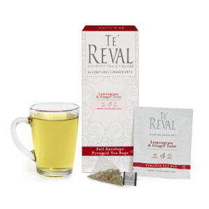 Te' Reval Lemongrass & Ginger Twist 25 x 2g Pyramid Tea Bags-Envelope