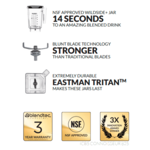 Blendtec Bev Blender Connoisseur-825 2FS-SL Black - Image 5